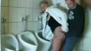 German mature fucked in public toilet