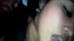 Cute amature asian teen gets a mouthful