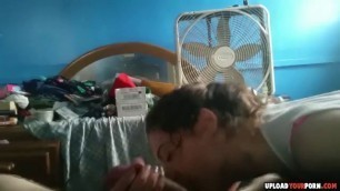 Wife Takes My Dick In Mouth While Rubbing Her Nipples