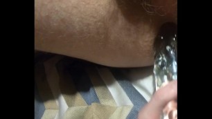 GLASS DILDO CUMSHOT - Horse Cock Daddy Bear Moaning & Squirting