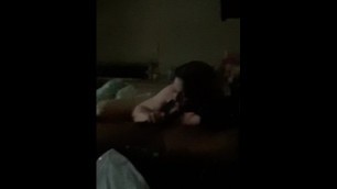 Bedtime blowjob. Suck his big cock and put him to bed