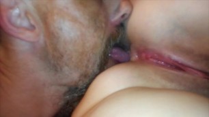 Tonguing her Asshole and Licking her Glistening Pussy...Up-Close