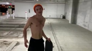 Skater Boys get WILD in Public Parking Garage. (Sketchy)