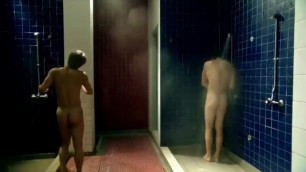 Sport Man took a Shower in the Bathroom