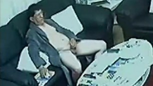 mature guy caught wanking on his own security cam 2