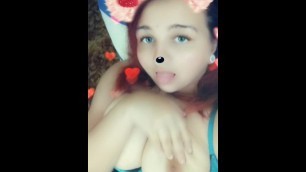 Sweet Curvy Girl Show her Big Tits on Snapchat