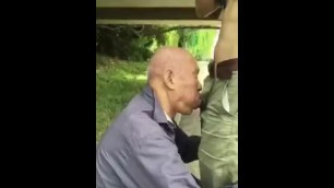 China old Grandpa Sucking Young Son's Big Penis