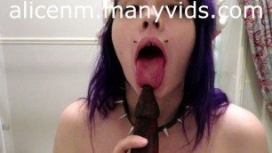 Sloppy BJ for Master with my Demon Bad Dragon