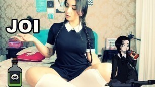 Wednesday Addams JOI Portugues, English and Spanish, CREAMPIE - BIG BOOBS