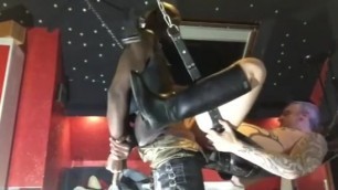 black guy breeds daddy then fuck his cum in with a strapon