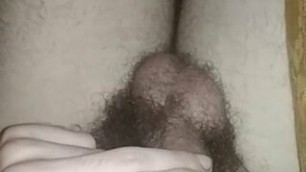 jerking off small fat hairy sweaty penis and Cumming