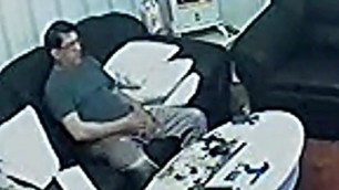 mature guy caught wanking on his own security cam 4