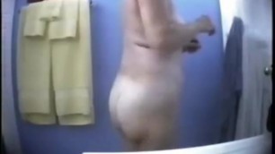 Hidden cam catches my mom totally nude in bathroom