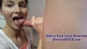 British Recently Divorced Single Lady Eating Cum on Date
