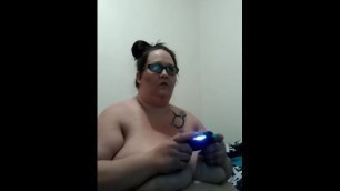 Topless BBW Nerd Gamer Girl