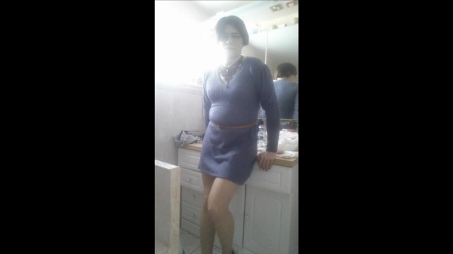 Patty Crossdresser blue dress 2
