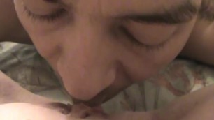 Wife films her pussy being licked POV