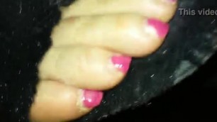 wife feet soles slippers mature 50 real cumshot